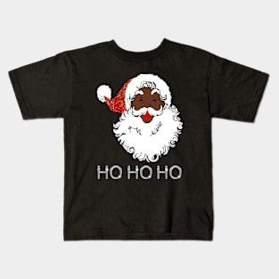 ho black santa claus christmas Kids T-Shirt